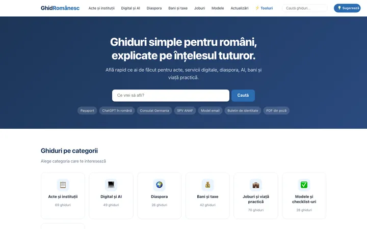 A published guide site with categorised articles, built on the AI publishing workflow